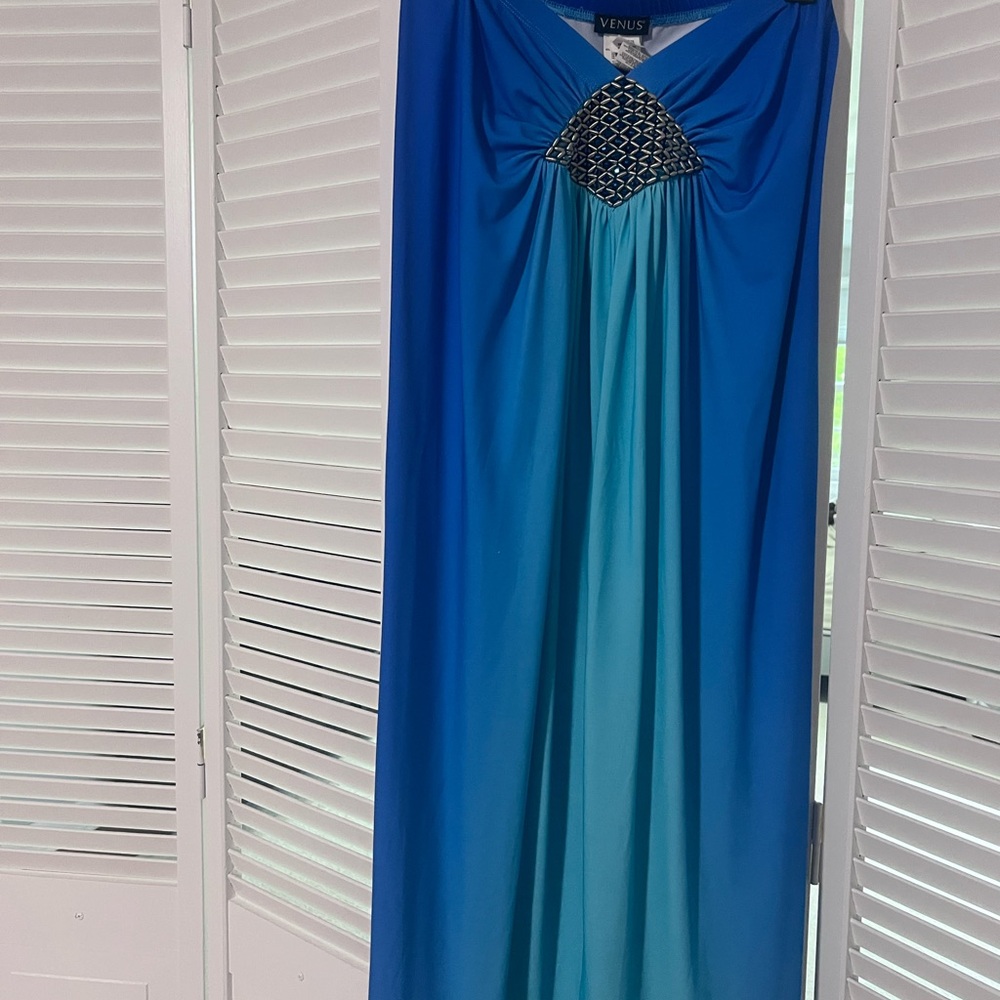 VENUS Royal Blue Dress with Chain Detail